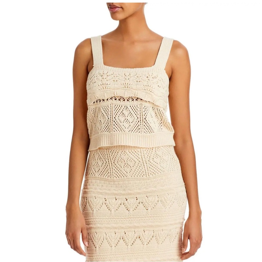 Lucy Paris Womens Crochet knit set Cropped Tank Top and Skirt so sexy! Fabulous!